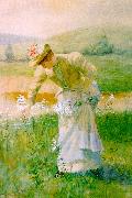 De Scott Evans Picking Wildflowers USA oil painting reproduction